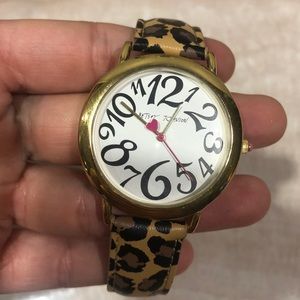 Leopard Betsey Johnson Leather Watch
